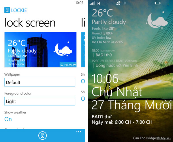 Some applications help customize the Windows Phone 8 lock screen Picture 3
