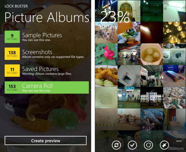 Some applications help customize the Windows Phone 8 lock screen Picture 5