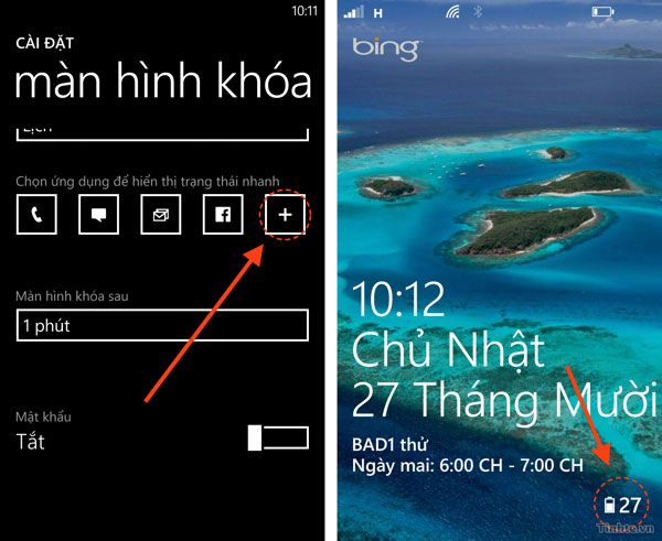Some applications help customize the Windows Phone 8 lock screen Picture 8