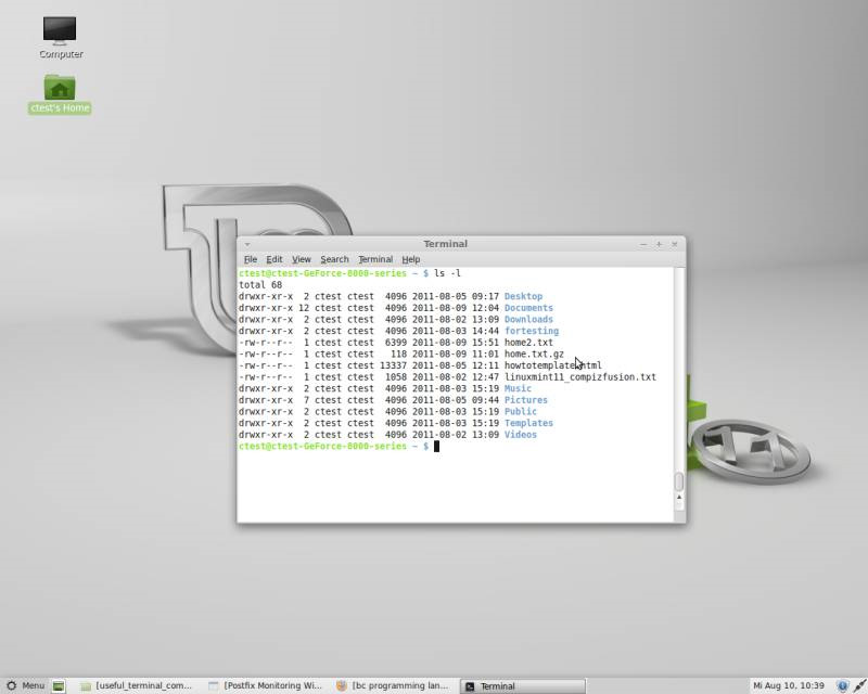Some basic Terminal commands in Linux Mint 11 Picture 6