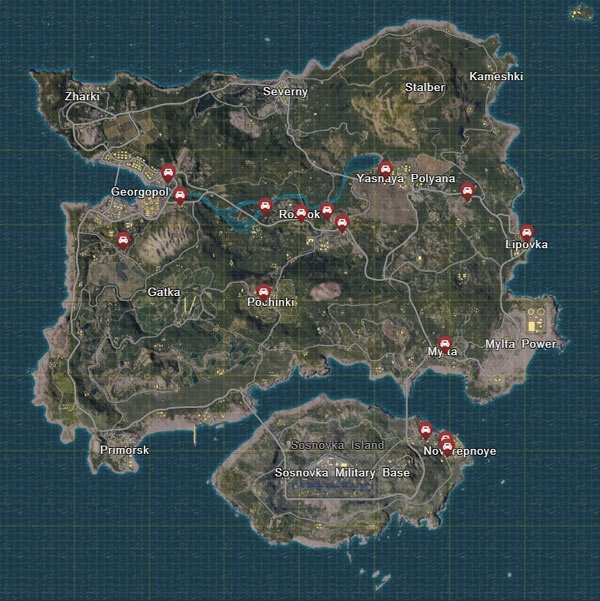 Some types of vehicles in PlayerUnknown's Battlegrounds Picture 1