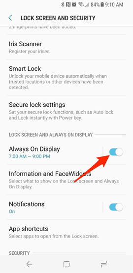 Some ways to increase battery life for Samsung Galaxy S8 Picture 7