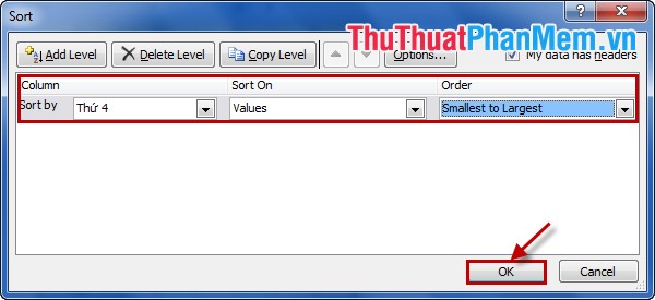 Sort data in Excel Picture 9