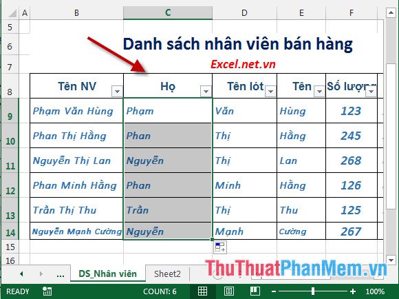 Sort the database in Excel Picture 12