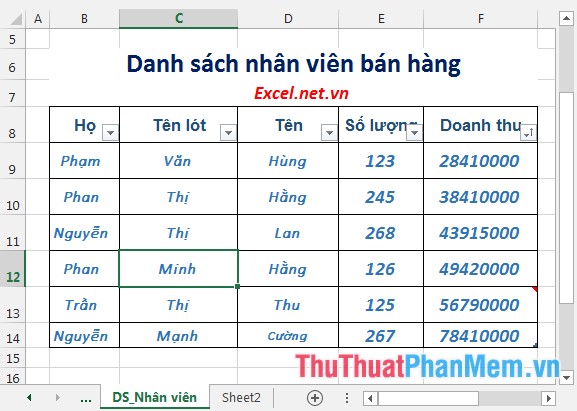 Sort the database in Excel Picture 13