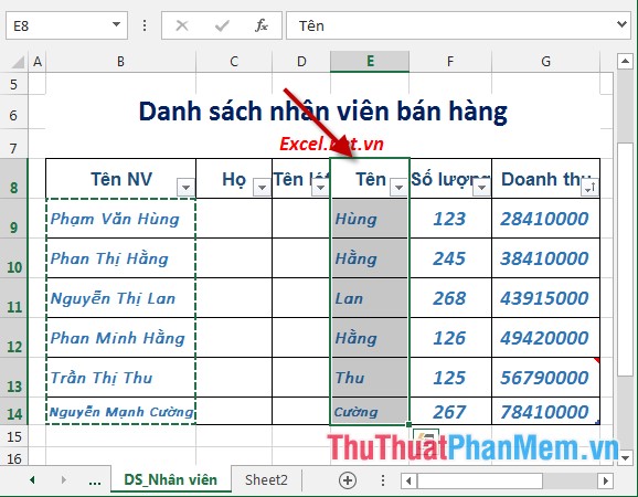 Sort the database in Excel Picture 7