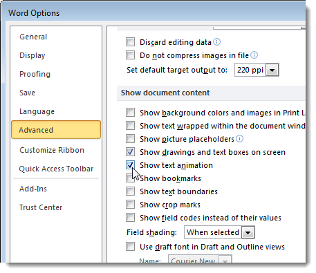 'Speed ​​up' for Microsoft Word 2007 and 2010 Picture 11