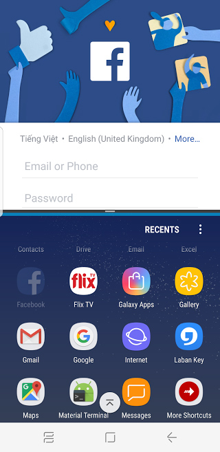 Split screen uses 2 applications on Galaxy S8 / S8 Plus Picture 3