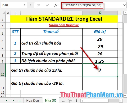 STANDARDIZE function - The function returns the normalized value from a specific distribution in Excel Picture 4