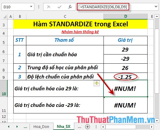 STANDARDIZE function - The function returns the normalized value from a specific distribution in Excel Picture 6