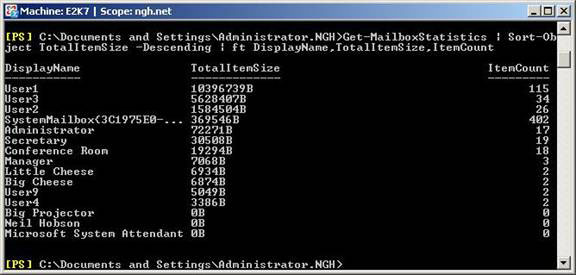 Statistics mailbox in Exchange 2007 Picture 4