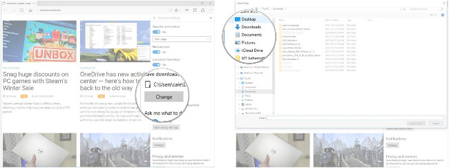 Steps to change Download options on Edge browser Windows 10 Picture 3