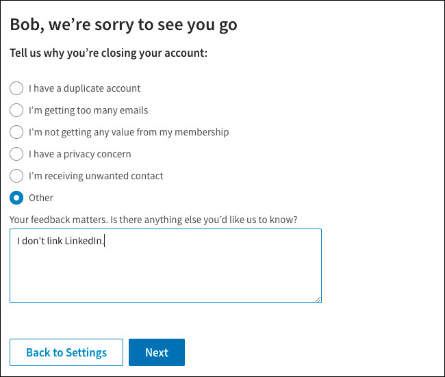 Steps to delete your LinkedIn account Picture 4