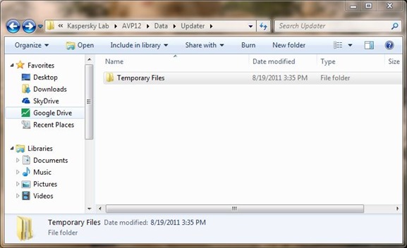 Steps to remove temporary files stored on Kaspersky Picture 4