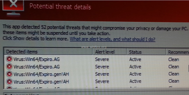 Steps to root Win32 virus: Expiro Picture 1