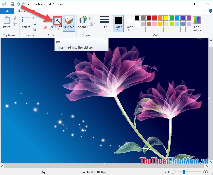 Stitch text into photos with Paint available on Windows Picture 3