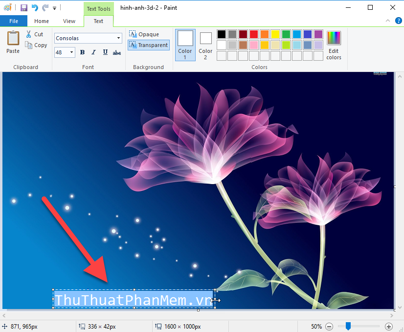 Stitch text into photos with Paint available on Windows Picture 4