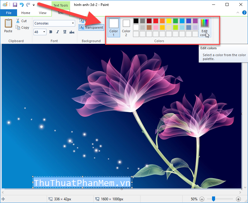 Stitch text into photos with Paint available on Windows Picture 5