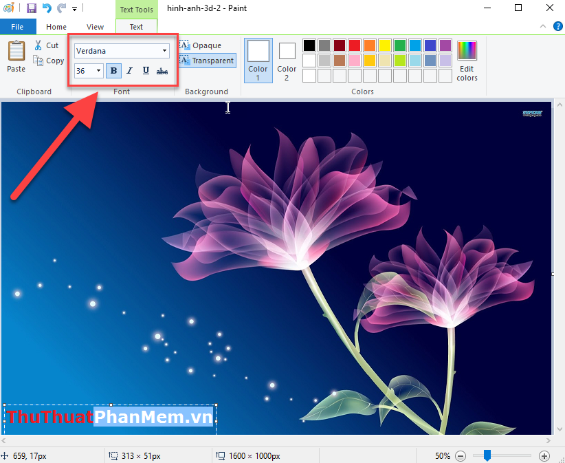 Stitch text into photos with Paint available on Windows Picture 6
