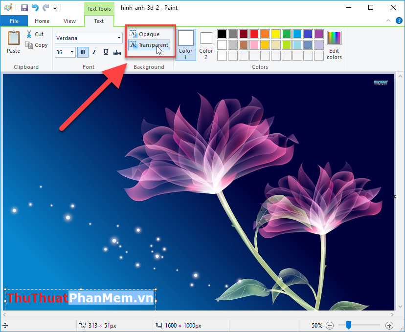Stitch text into photos with Paint available on Windows Picture 7