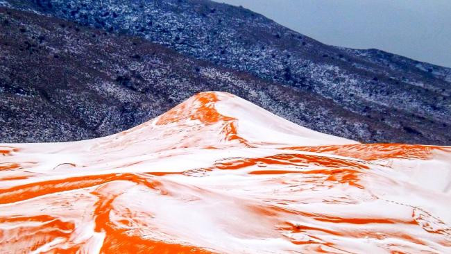 Strange phenomenon: The second snow fell on the Sahara desert Picture 2