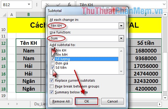 SUBTOTAL function - The calculation function for a group in a list in Excel Picture 7