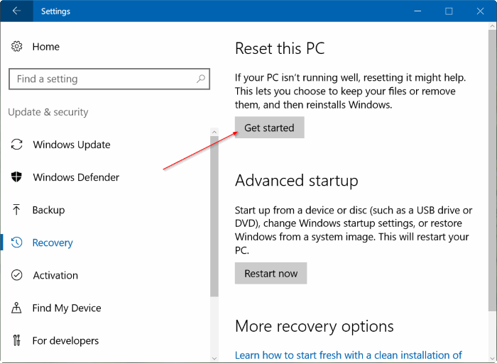Summary of some simple ways to Reset Windows 10 Picture 11