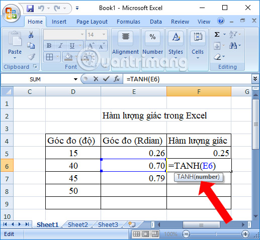 Summary of trigonometric functions in Excel Picture 8