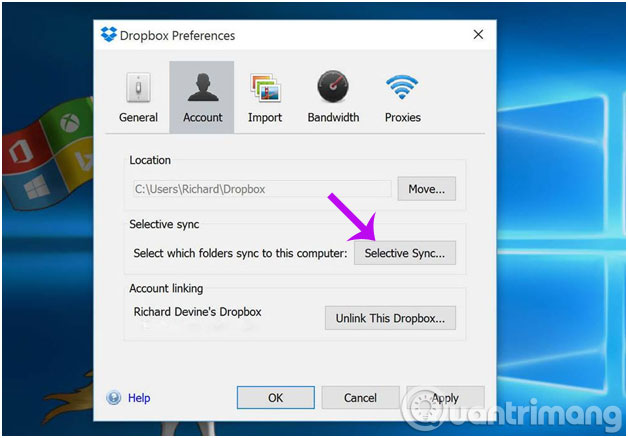Sync Dropbox folder with Windows 10 Picture 5