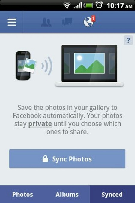 Sync photos on mobile with Facebook account Picture 3