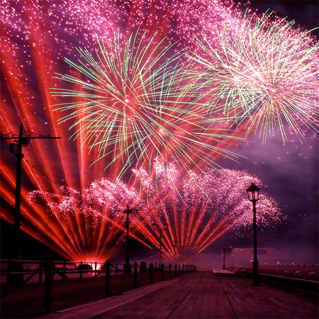 Synthesis of wallpaper, beautiful fireworks photos in the new year Picture 31
