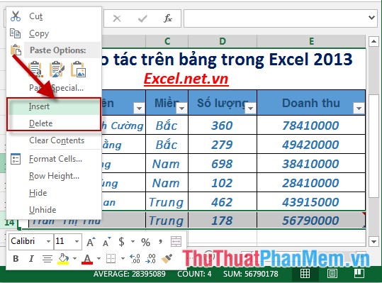 Table operations in Excel Picture 13