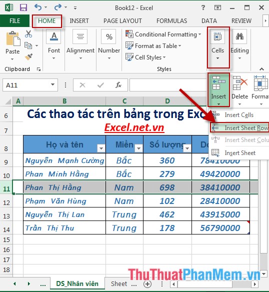 Table operations in Excel Picture 7