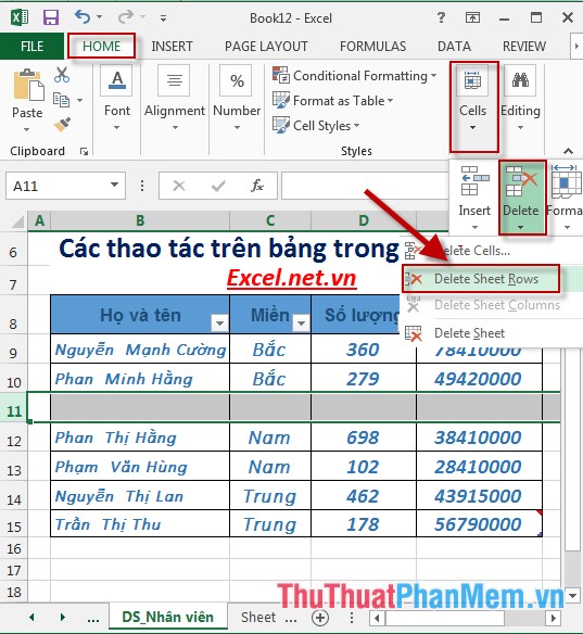 Table operations in Excel Picture 8