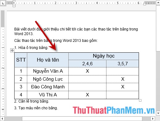 Table operations in Word Picture 12