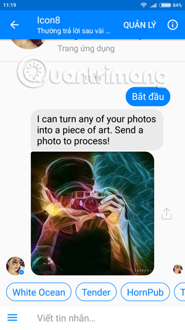 Take a picture of 'selfie' style painting on Facebook Messenger Picture 4