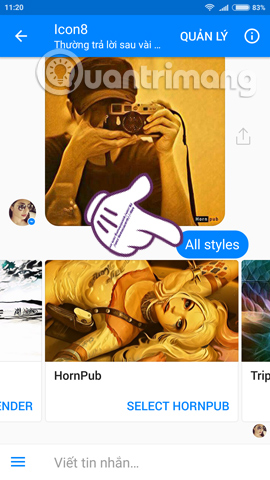 Take a picture of 'selfie' style painting on Facebook Messenger Picture 7