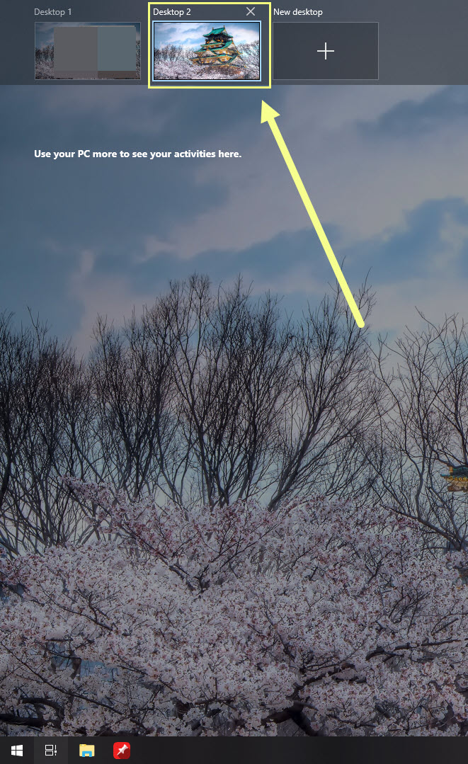 Task View key, Virtual Desktop on Windows 10 Picture 8