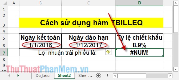 TBILLEQ function - Calculates the returns corresponding to bonds in treasury in Excel Picture 4