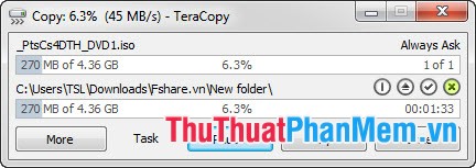 TeraCopy - Software to accelerate copying, moving data Picture 3