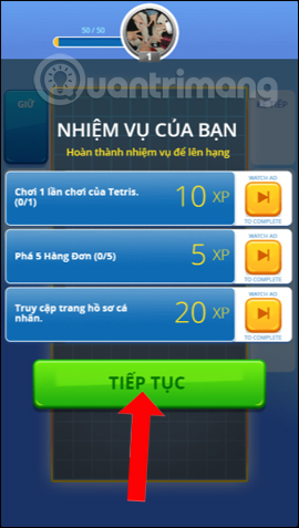 Tetris game on Messenger Picture 3