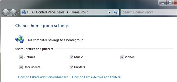 The basic difference between Windows 7 HomeGroup and Windows XP Networking Picture 2
