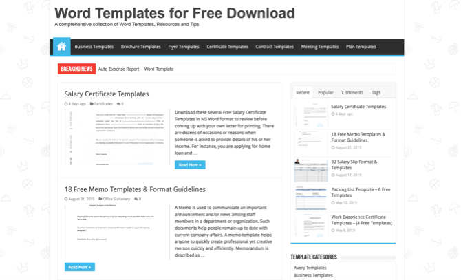 free download microsoft word templates