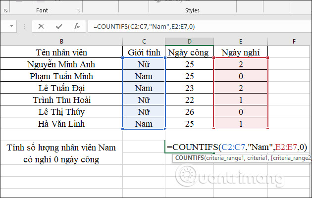 The COUNTIFS function, how to use the cell count function according to multiple events in Excel Picture 4