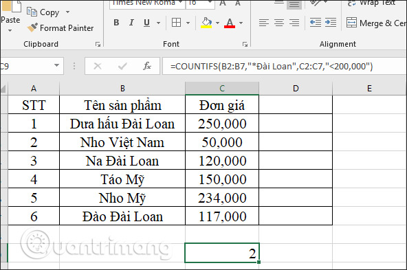 The COUNTIFS function, how to use the cell count function according to multiple events in Excel Picture 9