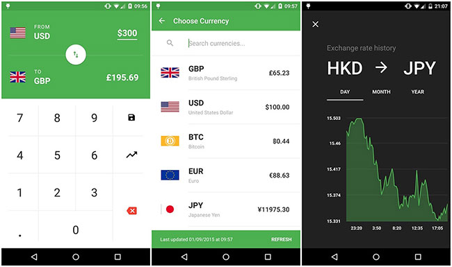 The currency converter application on Android Picture 2