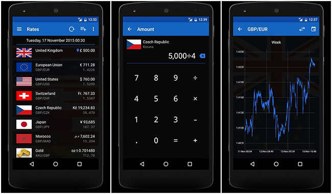 The currency converter application on Android Picture 5