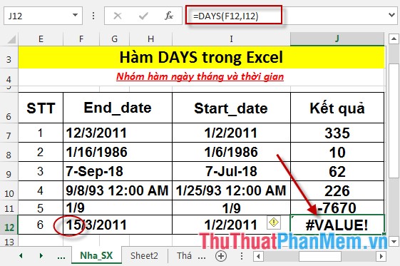 The DAYS function - The function returns the number of days between 2 dates in Excel Picture 6