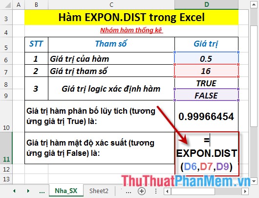 The EXPON.DIST function - The function returns the exponential distribution in Excel Picture 5