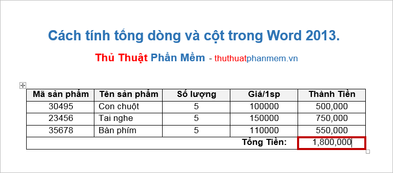 The fastest way to calculate lines and columns in Word 2013 Picture 7